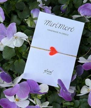 Herz Armband glocalMade, Neon coral