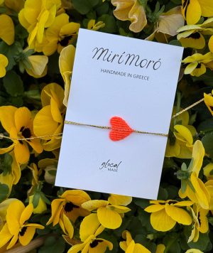 Herz Armband glocalMade, Neon coral