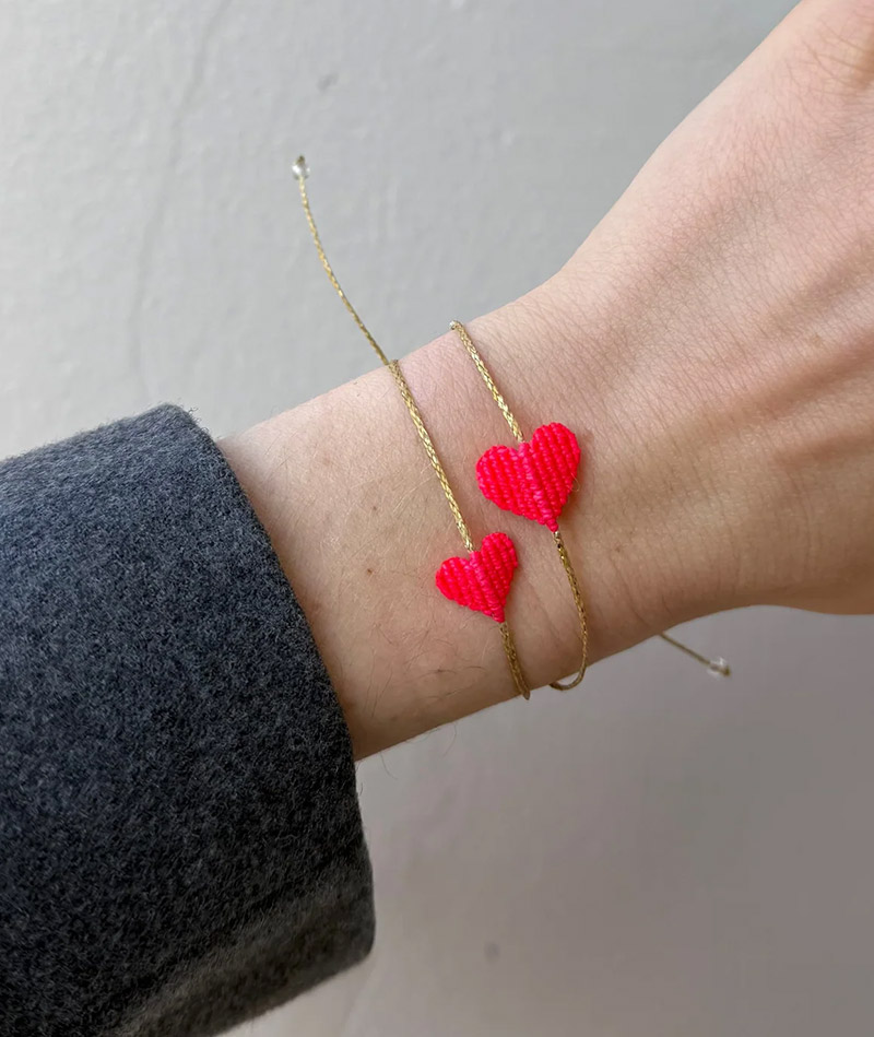 Herz Armband glocalMade, Flash pink