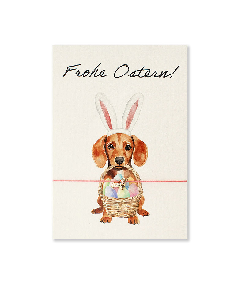 Armband-Karte: Frohe Ostern Dackel