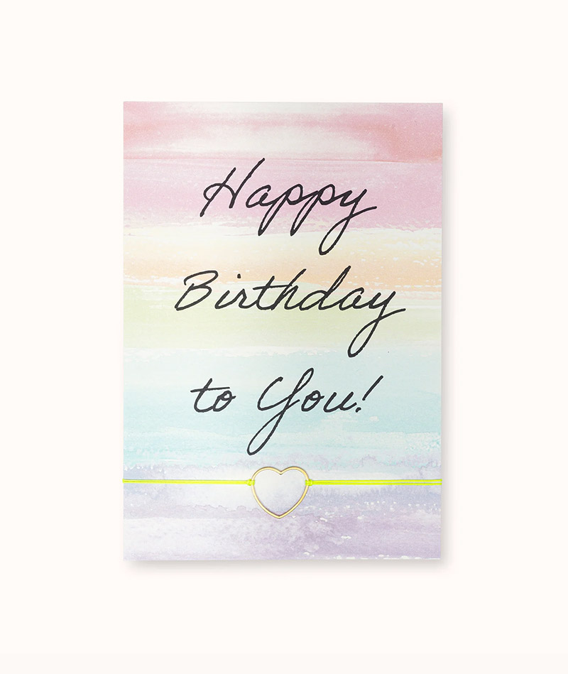 Armband-Karte: Happy Birthday Rainbow