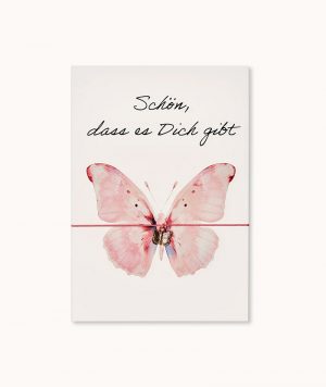 Armband-Karte: Schön, dass es Dich gibt! Schmetterling