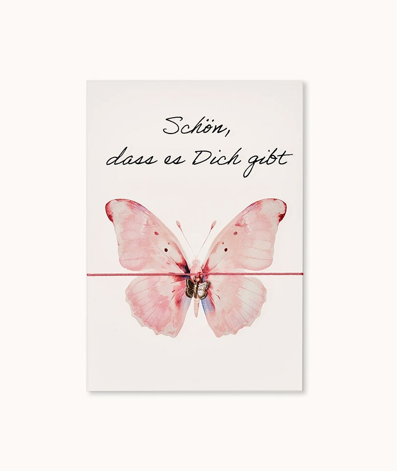 Armband-Karte: Schön, dass es Dich gibt! Schmetterling