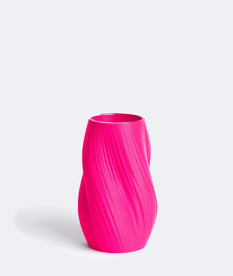Vase Twist L Neon Pink