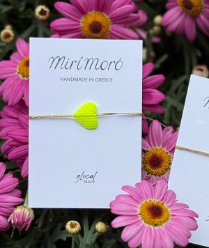 Herz Armband glocalMade, Neon gelb