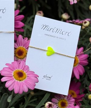 Herz Armband glocalMade, Neon gelb
