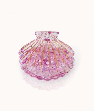 Haarklammer Muschelform, Pink Sparkle