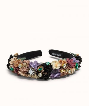 Haarreif Blumen, Schwarz