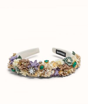 Haarreif Blumen, Creme