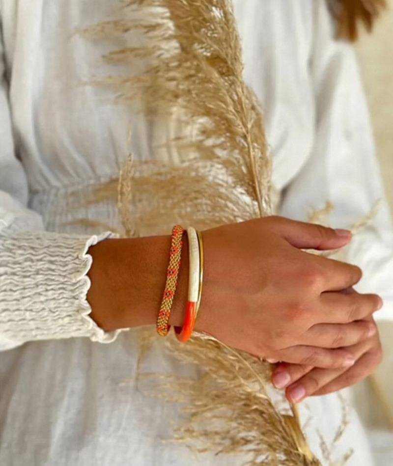 Maison Kizo Perlenarmband gold orange B162
