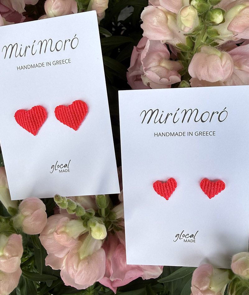 Herz Ohrringe, Flash pink, mirí moró