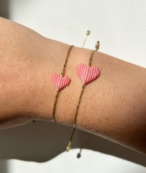 Herz Armband glocalMade, Neonrosa