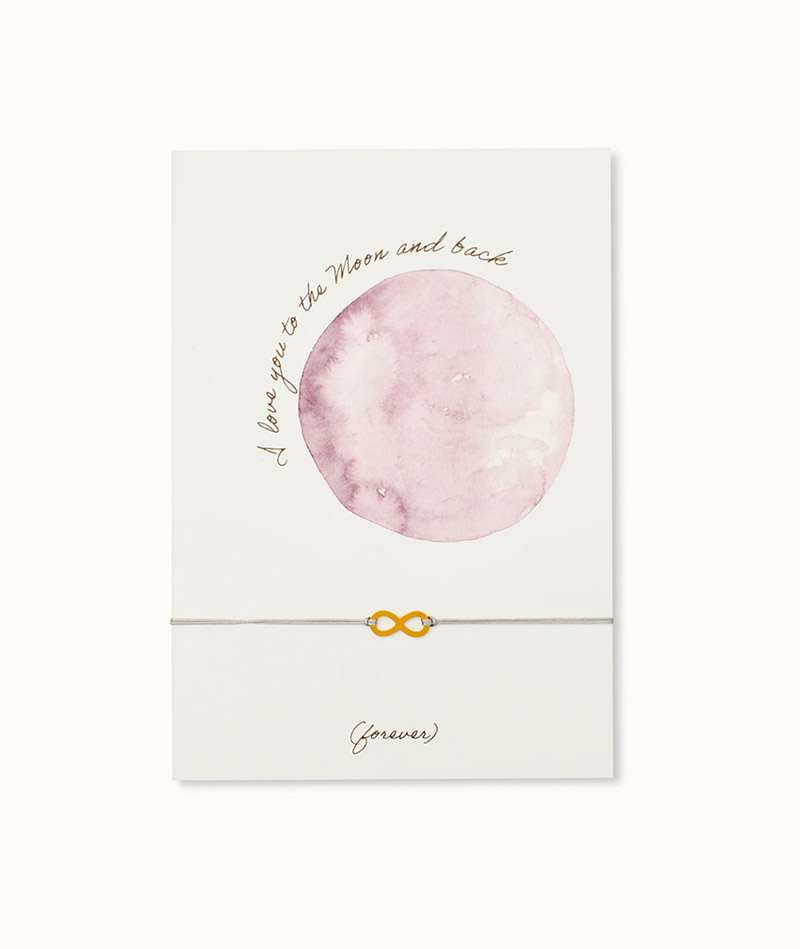 Armband-Karte: I love you to the Moon and back