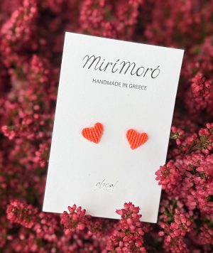 Herz Ohrringe, Neon coral, mirí moró