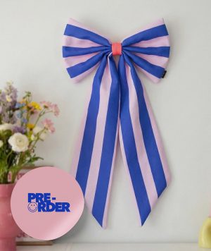 Schleife, Canvas rosa/blau breit gestreift