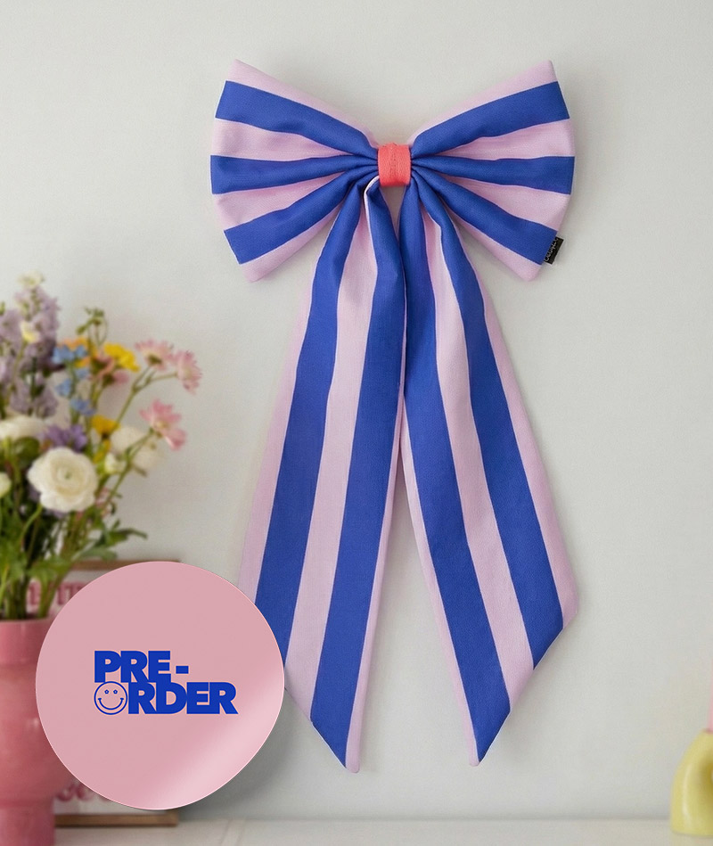Schleife, Canvas rosa/blau breit gestreift