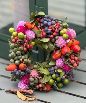 Herbstkranz, pink/rot